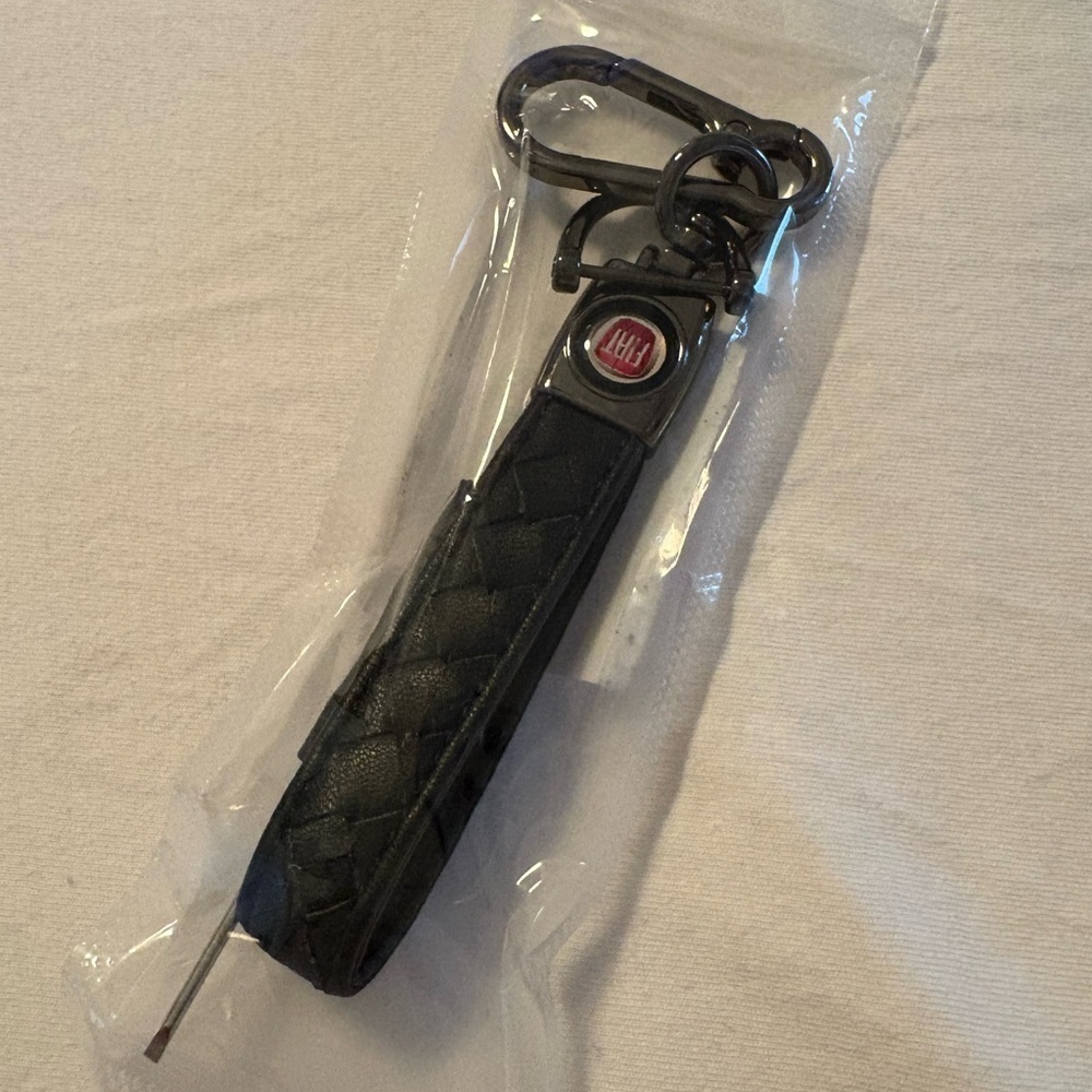 FIAT Leather car keychain NEW